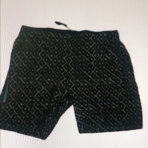 Black Patterned Shorts
